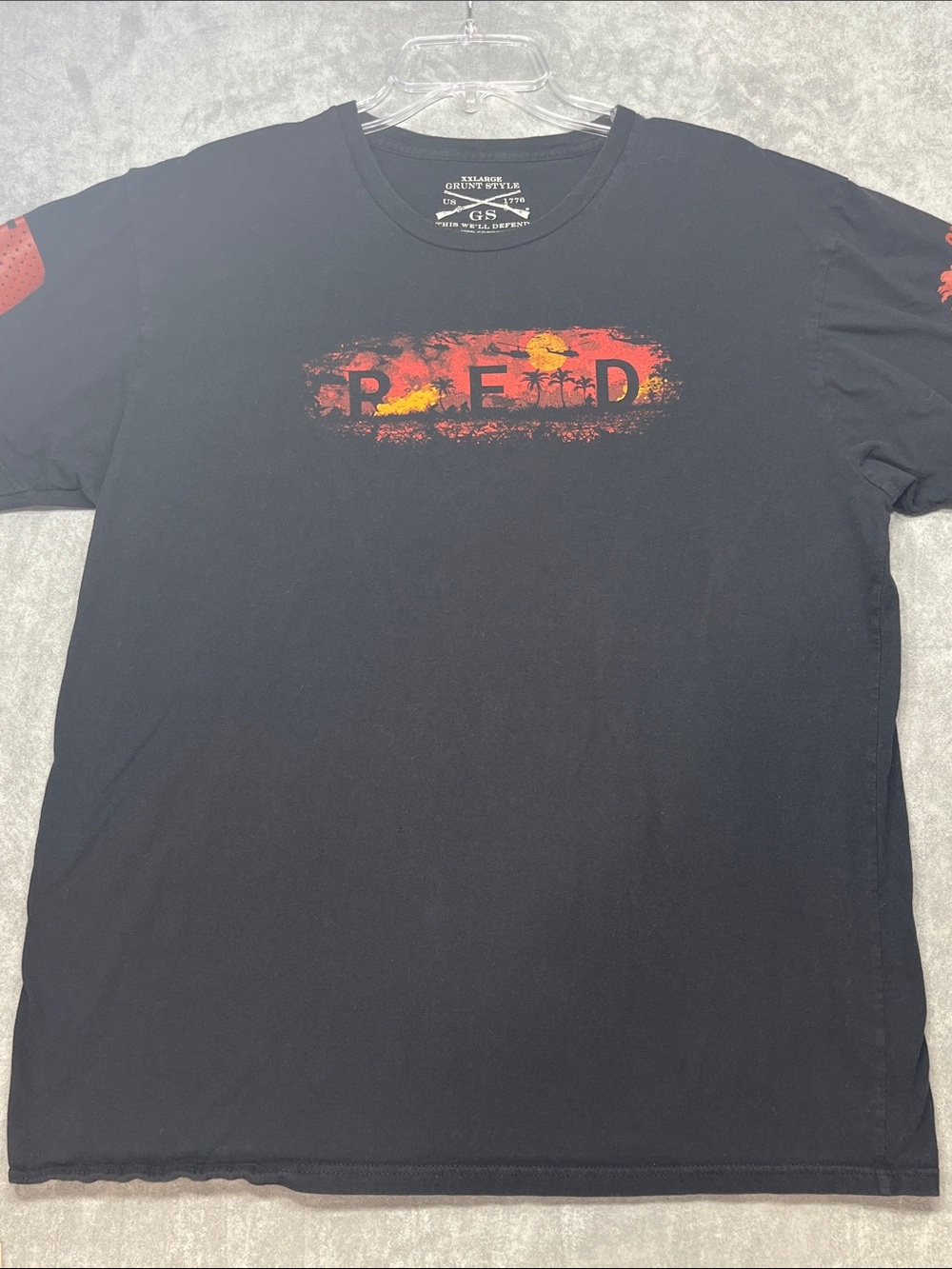 Grunt Style RED Club Patriotic Graphic T Shirt Men’s XXL Black
